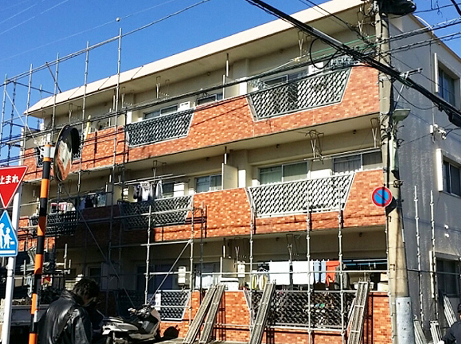 外壁塗装後のマンション・アパートの外観