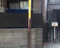 神奈川県川崎市商店街の街路灯サビ止め塗装工事の施工事例