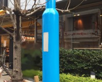 東京都渋谷区の街路灯サビ止め塗装工事の施工事例