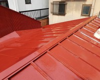 東京都台東区店舗のトタン屋根塗装工事の施工事例