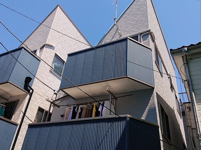大田区の3階建住宅の外壁塗装・屋根塗装工事の施工事例