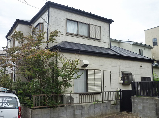 外壁塗装後の戸建て住宅の外観