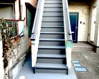 東京都江戸川区住宅の鉄骨階段塗装・長尺シート工事の施工事例（20210204）