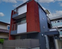 東京都大田区アパートの外壁塗装・鉄部塗装の施工事例