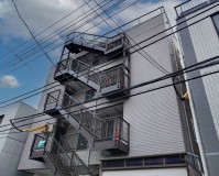 神奈川県横浜市マンション大規模修繕工事 施工後 外壁塗装・鉄骨階段塗装・長尺シート工事