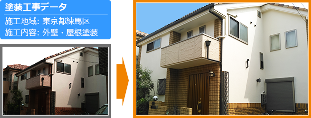 練馬区戸建て住宅の外壁塗装・屋根塗装工事の施工事例