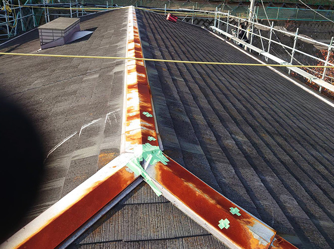 神奈川県横浜市2階建アパートの屋根修理・屋根塗装工事の施工前