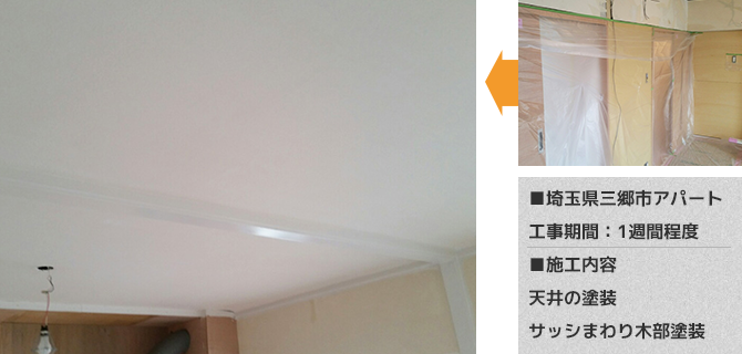 埼玉県三郷市アパートの天井塗装工事の施工事例