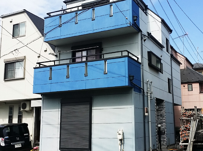 外壁（タイル）塗装・改修後の建物外観