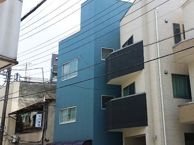 台東区で行った外壁塗装工事の施工事例の写真（アパート・マンションの大規模修繕）