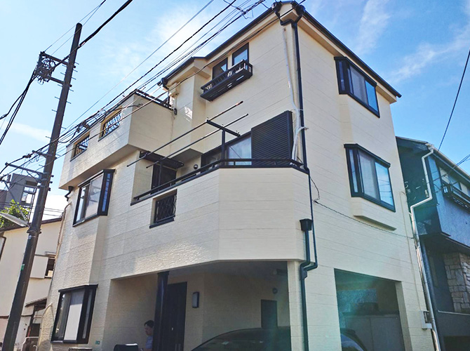 練馬区の3階建住宅の外壁塗装・屋根塗装の施工事例