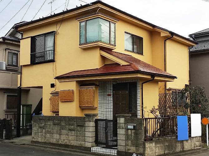 東京都東久留米市モルタル外壁の戸建住宅の外壁塗装・屋根塗装工事の施工事例
